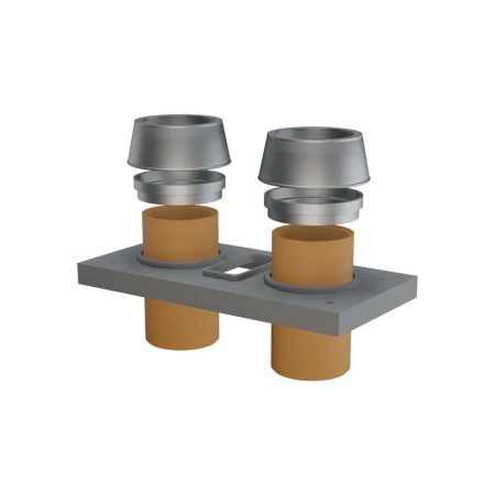 Верхний комплект Schiedel Uni двухходовой с вентканалом (под изоляцию 5 см) Ø-180/180 мм