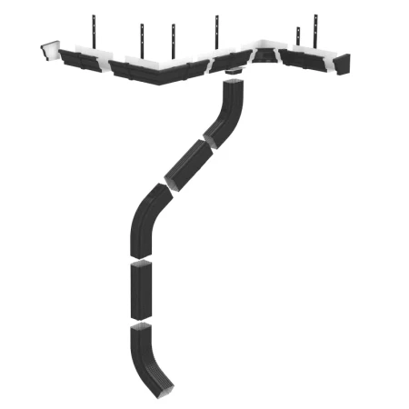 Труба водосточная с коленом 76x102x3000 Металл Профиль Бюджет Полиэстер 0,5 RAL 7024