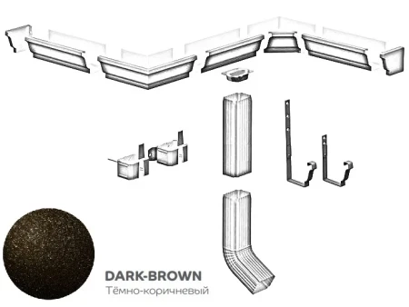 Труба водосточная 76x102x2000 мм Металл Профиль FORAMINA FREEZE QUADRO Valori двухстороннее 0,5 DarkBrown