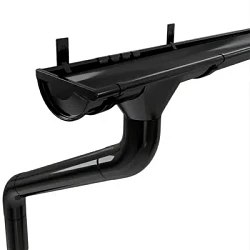 Комплект металлического водостока ГрандЛайн GL PU d-125x90 мм 6 м/3 м Полиуретан RAL 9005