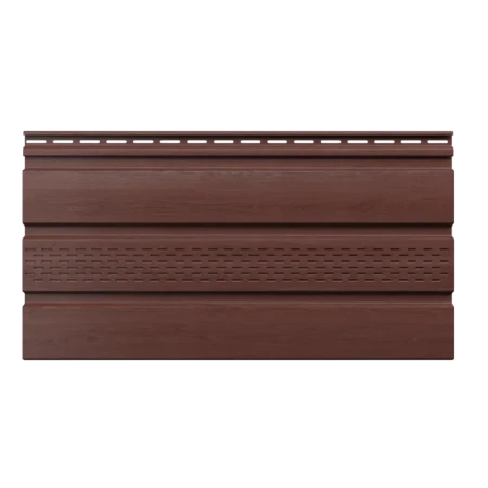 Виниловый софит Технониколь с частичной перфорацией каштан