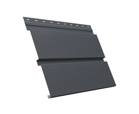 Металлический софит Grand Line Квадро Брус Pural 0,5 с полной перфорацией RR 23