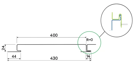 Линеарные панели Металл Профиль Линеарная панель  Primepanel-Т-Г 24х400 мм без руста Полиэстер 0,7   фото