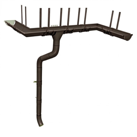 Комплект металлического водостока Grand Line GL PE d-125x90 мм 6 м/3 м Полиэстер двухсторонний RR 32   фото