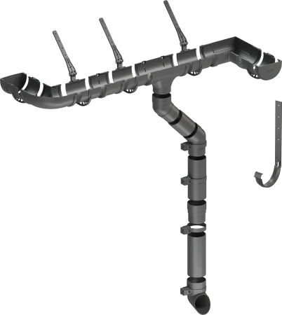 Желоб полукруглый ПВХ d-120 мм 2 м Döcke Standard серый RAL 7024