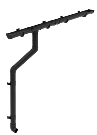 Комплект пластикового водостока d-120/90 мм ГрандЛайн Классика черный RAL 9005   фото