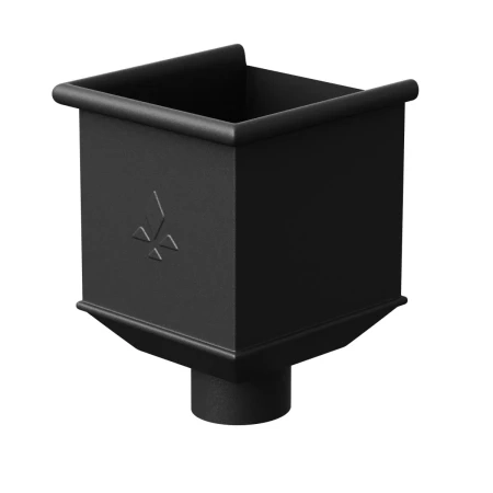 Воронка водосборная квадратная для трубы d-90 мм Aquasystem Premium PU Matt 0,6 RAL 9005