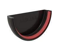 Заглушка желоба d-120 мм универсальная ПВХ ГрандЛайн Классика черная RAL 9005