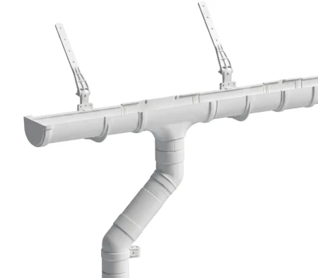 Комплект пластикового водостока d-120x85 мм Döcke Premium пломбир RAL 9003   фото