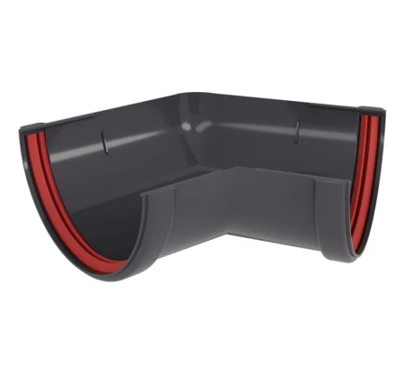 Угол желоба универсальный d-120 мм 135 гр ПВХ Grand Line Классика графит RAL 7024