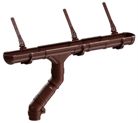 Комплект пластикового водостока d-141x100 мм Döcke lux шоколад RAL 8019   фото