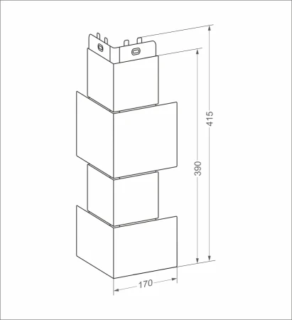 Угол пластиковой фасадной панели Grand Line Крупный камень Classic (молочный)