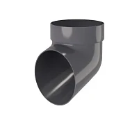 Колено стока (сливное) d-90 мм ПВХ ГрандЛайн графит RAL 7024