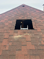 Проём под мансардное окно в кровле из гибкой черепицы