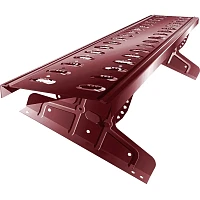 Переходной мостик бордового цвета с перфорированным настилом и опорами