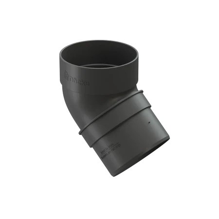 Колено трубы d-80 мм 45 гр ПВХ Döcke Standard серое RAL 7024