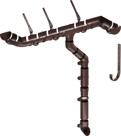 Желоб полукруглый ПВХ d-120 мм 2 м Döcke Standard темно-коричневый RAL 8019