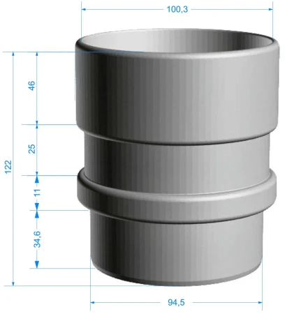 Соединитель трубы (муфта) d-100 мм ПВХ Döcke Lux   фото