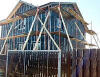 Фасад с установленным металлическим сайдингом