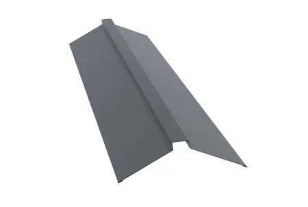 Планка конька плоского Grand Line 150x40x150 0,5 Satin цвет RAL 9006 Планка конька плоского Grand Line 150x40x150 0,5 Satin цвет RAL 9006