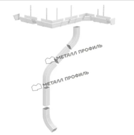 Колено трубы 76x102 мм 60 гр. Металл Профиль Бюджет Полиэстер 0,5 RAL 9003