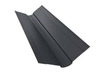 Планка ендовы верхней фигурной Grand Line 100x100 0,45 Полиэстер цвет RAL 7024 Планка ендовы верхней фигурной Grand Line 100x100 0,45 Полиэстер цвет RAL 7024